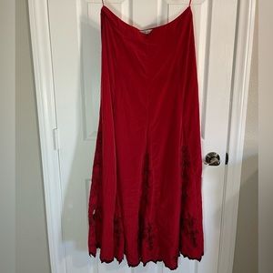 Long Red Skirt - by Free People Size 8
